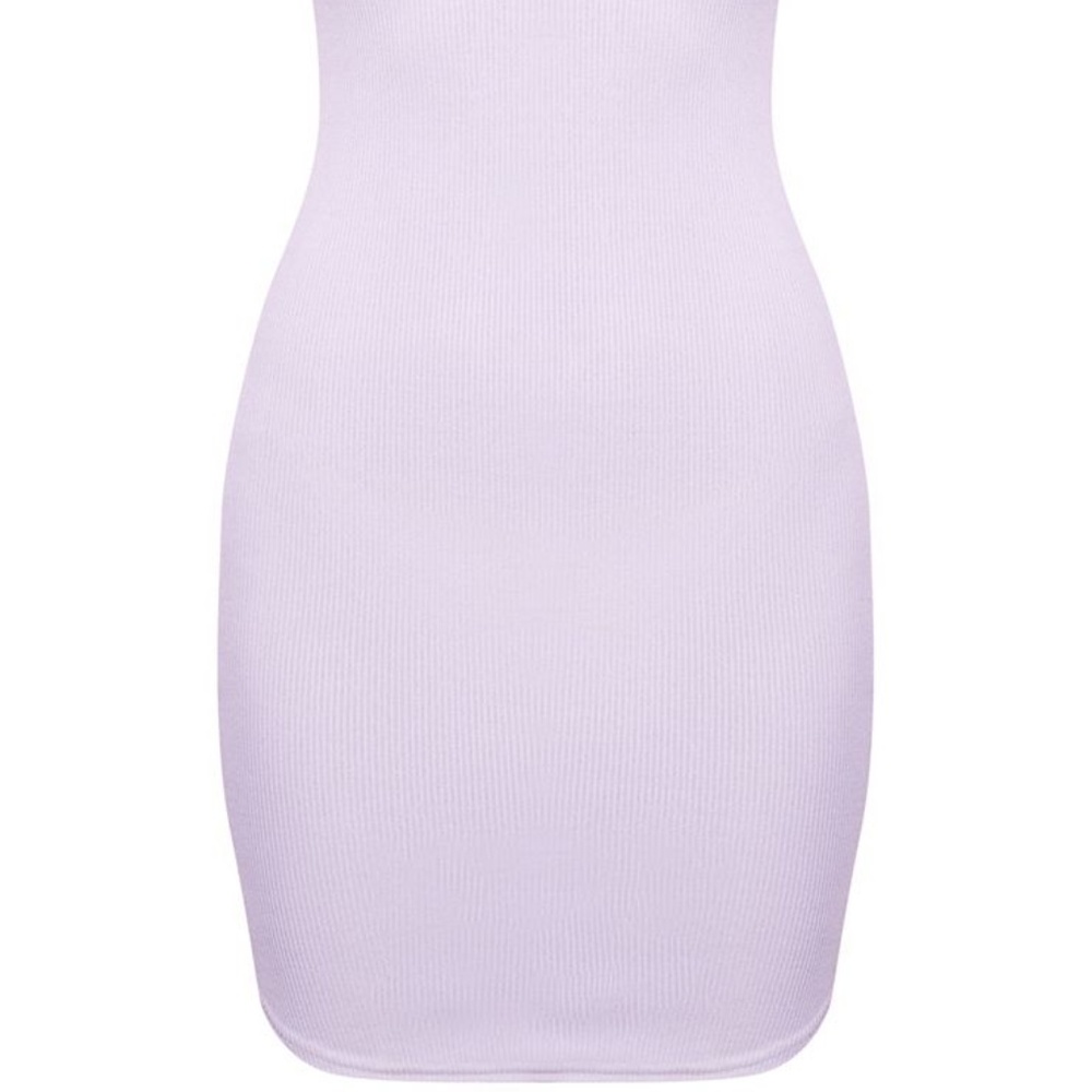 White Ribbed Mini Dress - Picture 4 of 5